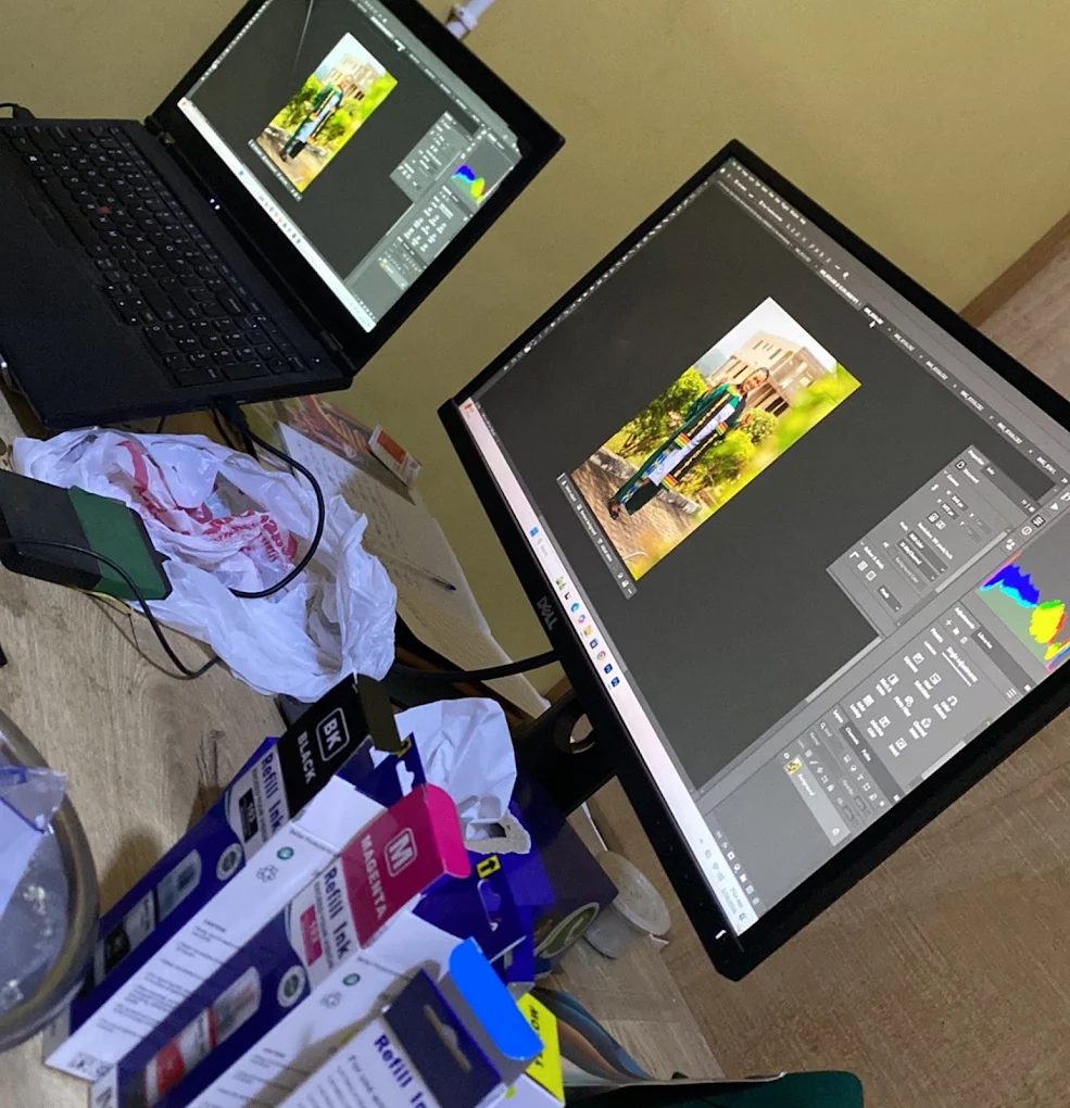 Behind the scenes at the Walling Photography editing and print workstation